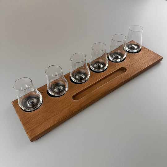 E.W.B. Belgium – Whisky Glass Holder – Handmade Oak – Holds 6 Glasses - Mood4whisky