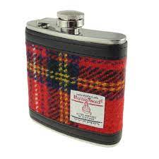 Glen Appin – Hip Flask – Harris Tweed – Royal Stewart Tartan - Mood4whisky