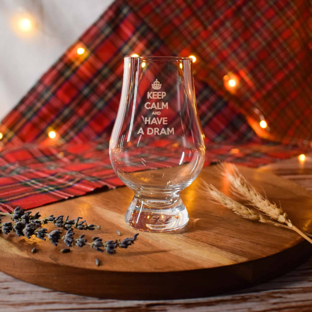 Glencairn – Whisky Glass – Engraved Crystal – Keep Calm Design - Mood4whisky