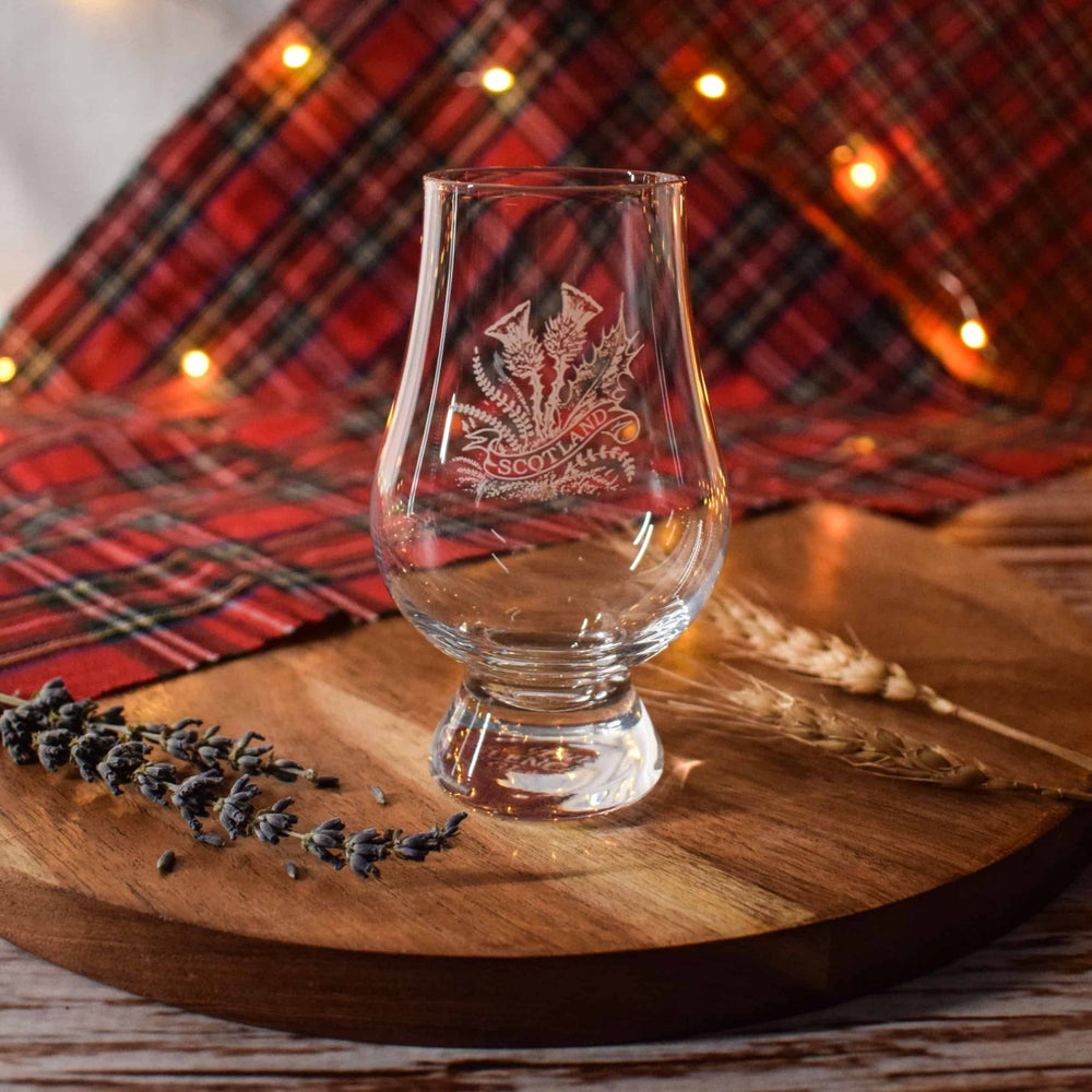 Glencairn – Whisky Glass – Thistle Ribbon Engraved – Crystal – 200 ml - Mood4whisky