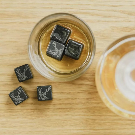 Just Slate Company – Whisky Stones – Engraved Stag – Gift Set - Mood4whisky