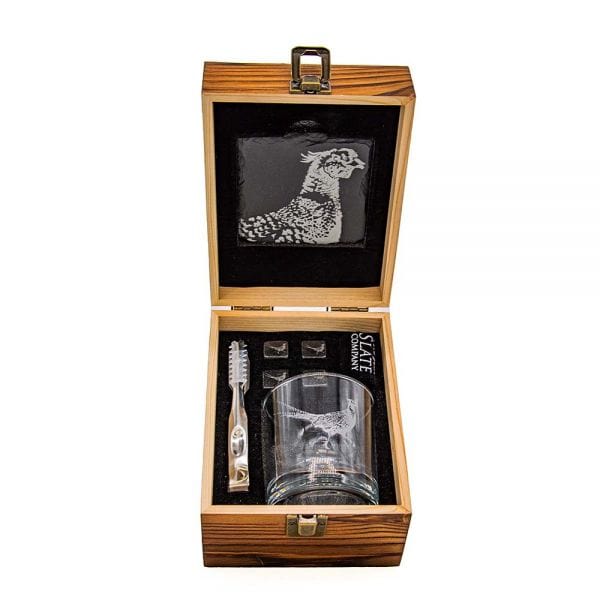 Just Slate Company – Whisky Tasting Gift Set – Engraved Pheasant - Mood4whisky