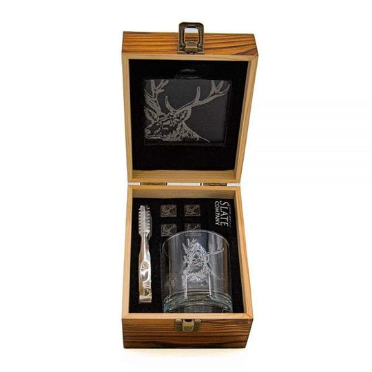 Just Slate Company – Whisky Tasting Gift Set – Engraved Stag – Scotland - Mood4whisky