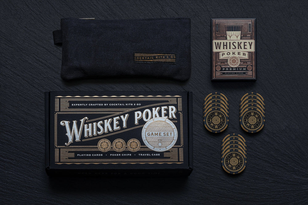 Mood4Whisky – Poker Game Set – Whisky Themed – Portable Cocktail Kit - Mood4whisky