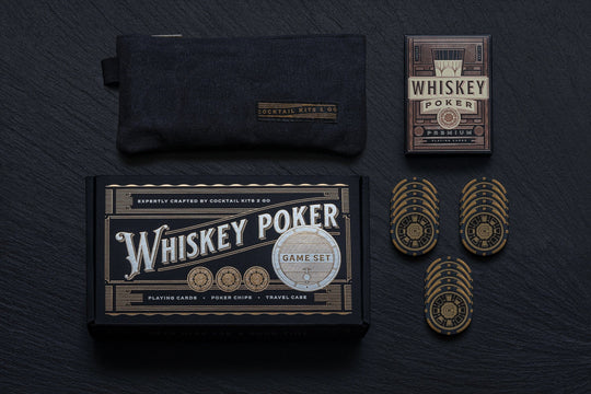 Mood4Whisky – Poker Game Set – Whisky Themed – Portable Cocktail Kit - Mood4whisky
