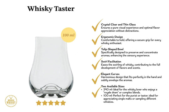 Mood4Whisky – Whisky Taster with logo - Tulip - Shaped –100 ml - Mood4whisky