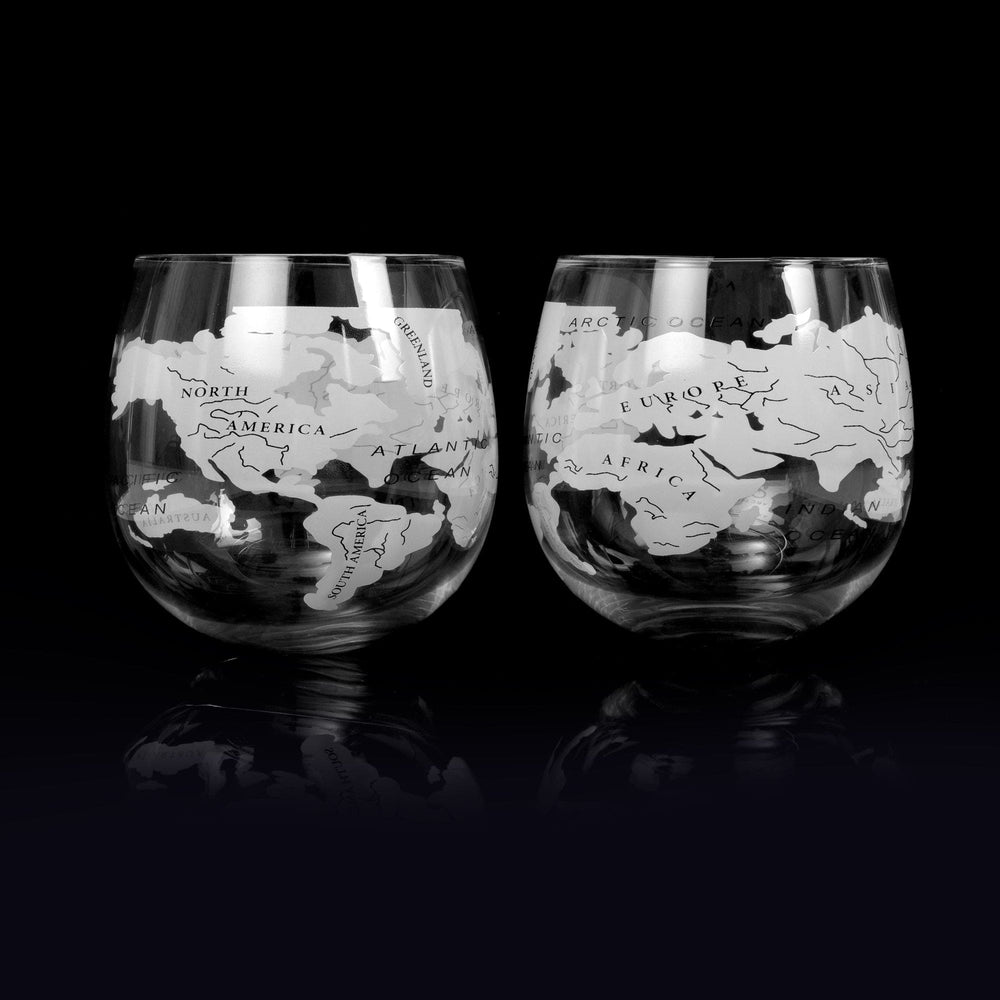 Whiskey Glass – Globe Rockers – High - Quality Glass – Set of 2 - Mood4whisky