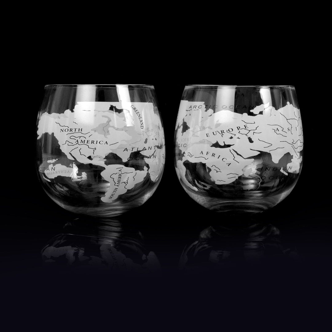 Whiskey Glass – Globe Rockers – High - Quality Glass – Set of 2 - Mood4whisky