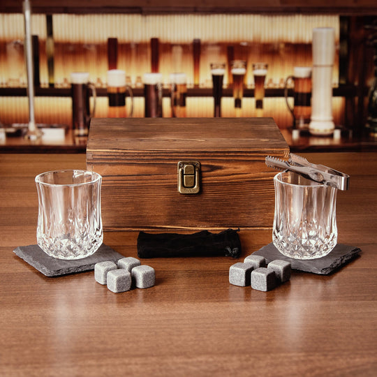 Whisky Double Tasting Set – Glasses and Stones – Set of 2 - Mood4whisky