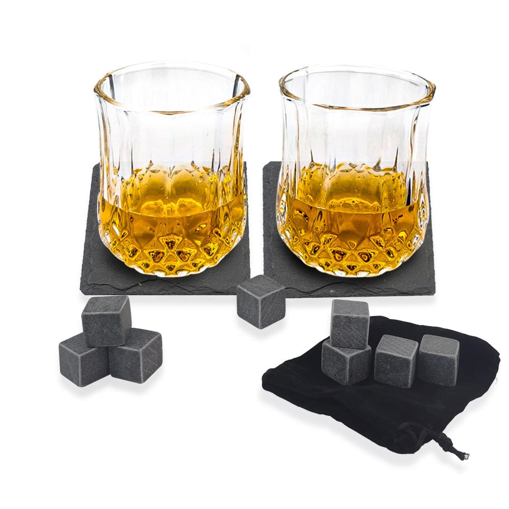 Whisky Double Tasting Set – Glasses and Stones – Set of 2 - Mood4whisky